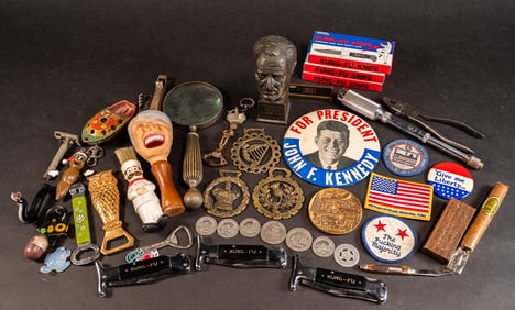 Dads Dresser Junk Drawer Jimmy Carter JFK Knives