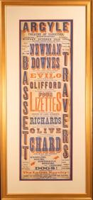 Argyle Theatre of Varieties Poster 23 October 1893 Framed Newman & Downes