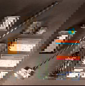 MCM Lucite Sculpture Collection Returnable Coke Bottle $1 Bill Tickets Stub etc