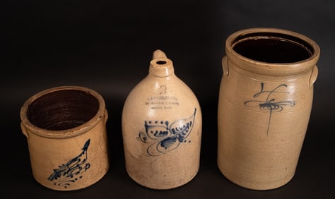 19th c Stoneware Crock Jug Collection