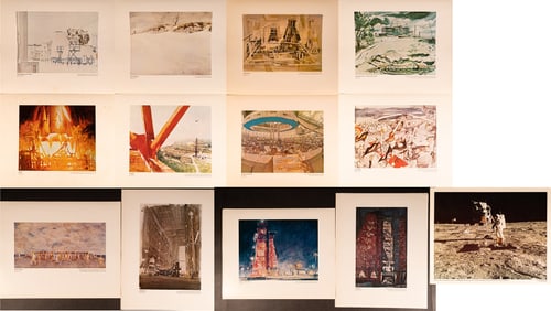 Vtg NASA Space ART Set No 3 "Eyewitness To Space' Lot of 13 Lithographs 16"' x 20" With Extra Apollo