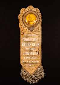 1900 Rare Wm Jennings Bryan Nebraska Traveling Men Bryan Club Democratic Convention Badge