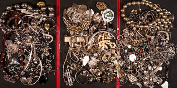 Vintage Unsearched Sterling Silver Jewelry Collection 4130 Grams