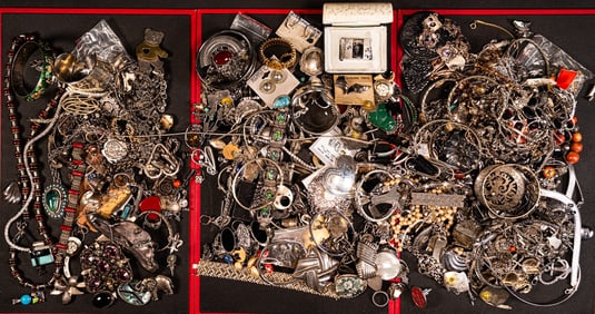 Vintage Unsearched Sterling Silver Jewelry Collection 5034 Grams