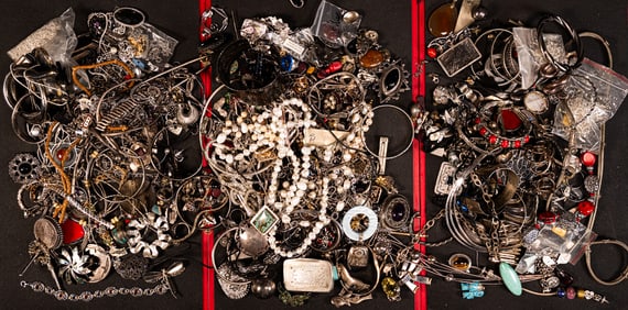 Vintage Unsearched Sterling Silver Jewelry Collection 4572 Grams