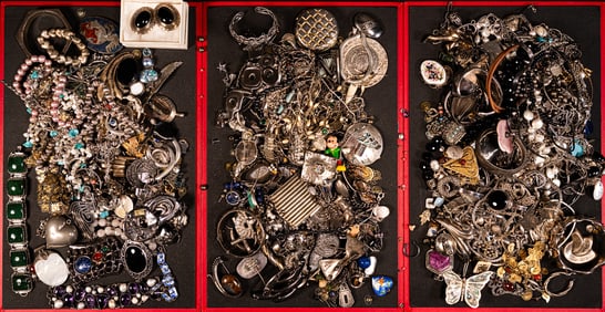 Vintage Unsearched Sterling Silver Jewelry Collection 4980 Grams