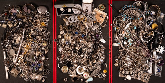 Vintage Unsearched Sterling Silver Jewelry Collection 5760 Grams