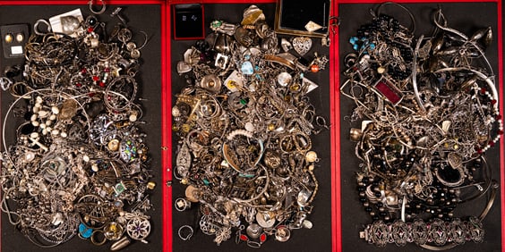 Vintage Unsearched Sterling Silver Jewelry Collection Over 6000 Grams