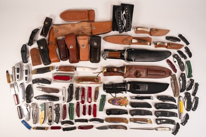 Lg Knife Collection Fixed & Folding Blade Hunting Knives