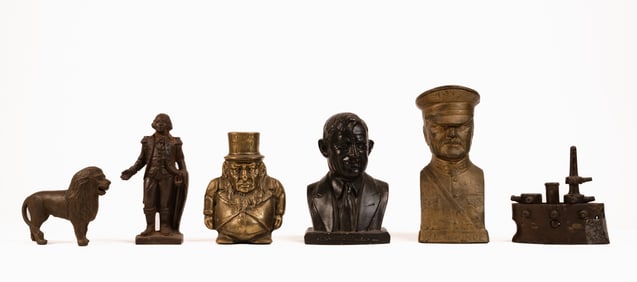 Cast Iron Mechanical Bank  Collection Group Lot Military Political Motiff