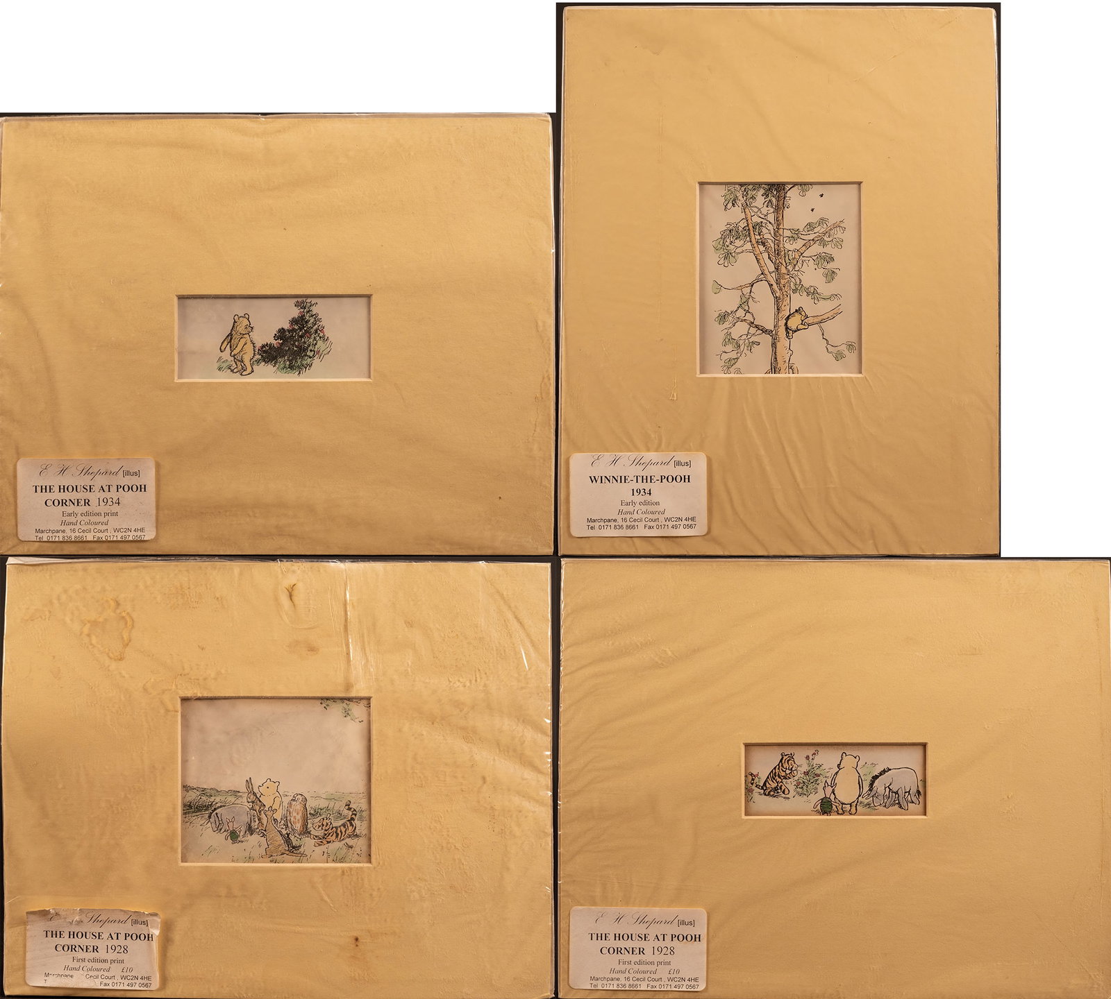 EH Shepard Winnie The Pooh Prints First & Early Edition: E.H. Shepard Winnie The Pooh Prints First and Early Editions The House At Pooh Corner Pooh Tigger Kanger Roo Piglet and Owl Standing in a Field Staring Outward First Edition Print 1928 Pooh Tigger Pig