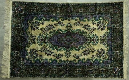 Turkish Hereke Silk Floral Rug