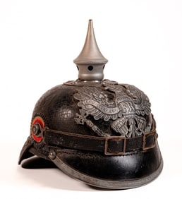 WWI Prussian Officer Imperial Pickelhaube Leather Helmet