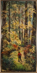 Oil on Canvas Impressionist Painting Signed Illegible