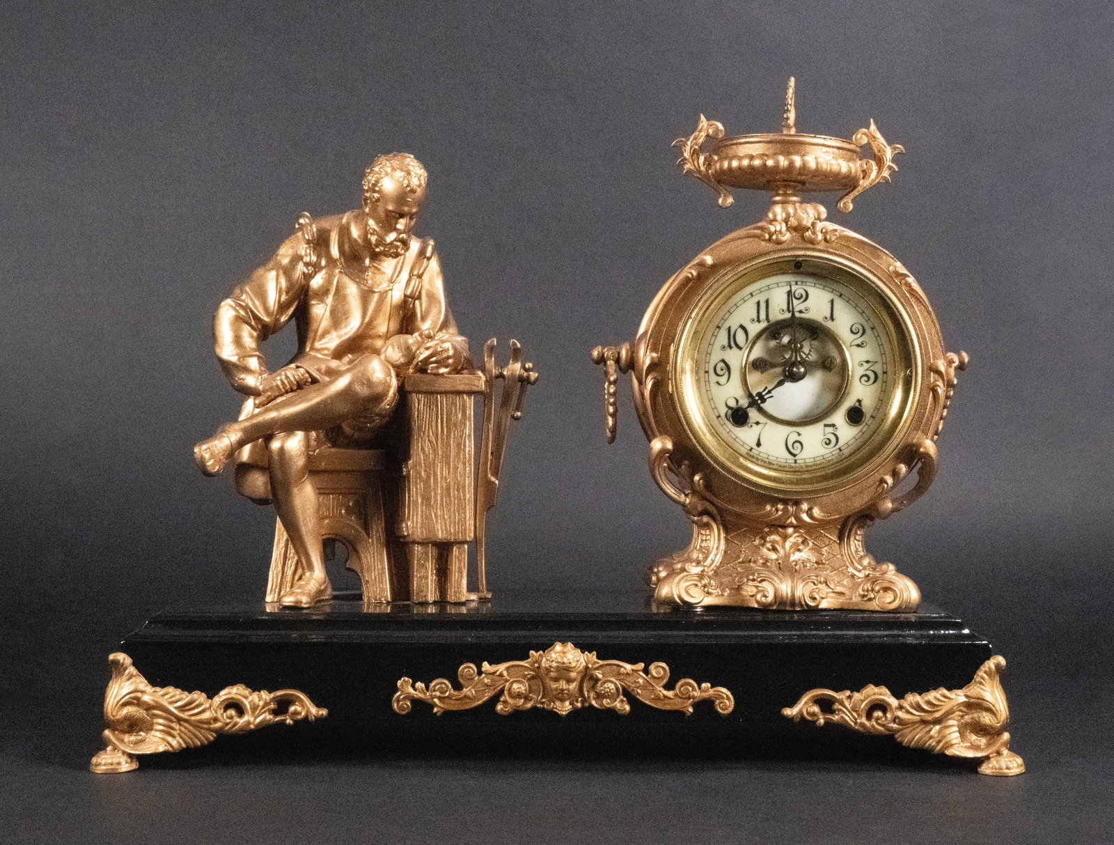 19th c. New Haven Figural Mantel Clock (1 of 8)