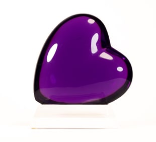 Shlomi Haziza (America Israel b.1969-) Acrylic Heart Sculpture Signed