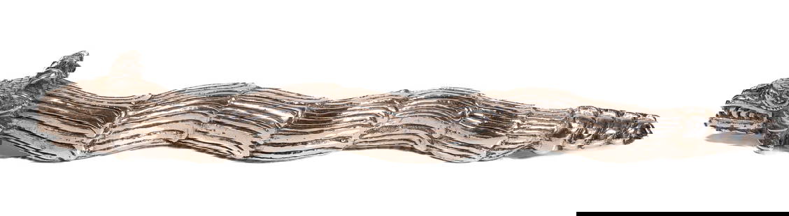 Antonio Pineda Taxco 999 Sterling Silver Quetzalcoatl Serpent Large Paperweight Sculpture Rare: Antonio Pineda Taxco 999 Sterling Silver Quetzalcoatl Serpent Large Paperweight Desk Sculpture Hand Made Featuring Full Body Aztec and Mayan Creator God Intricate Design Hallmark to Under Chin: ".999