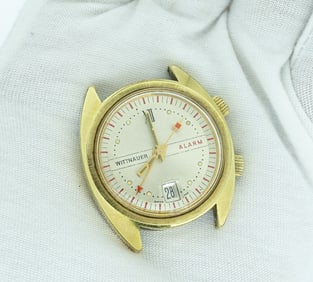 Wittnauer 1960's Alarm Calendar Mens Wristwatch Ref No Cal AS1931 In Running Condition