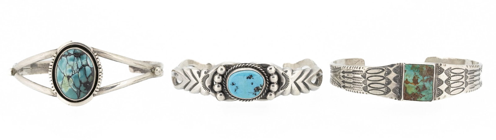 Navajo Native American Sterling Silver Cuff Bracelet Collection Alfred Martinez Harrison Bitsui: Navajo Tribe Native American Sterling Silver Cuff Bracelet Collection Group Grouping Lot Hand Made Alfred Martinez Navajo Sterling Silver Spiderweb Turquoise Cuff Bracelet Openwork with Bezel Set Spid