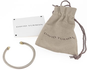David Yurman 14k Gold Sterling Silver Classic Cable Cuff Bracelet