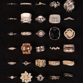 Large Vintage Sterling Silver Ring Collection