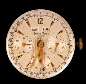 Baume & Mercier Triple Date Chronograph Movement Ref Cal No 72C Running Condition