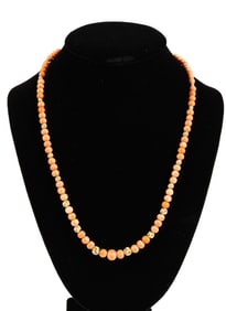 14K Gold Salmon Coral Necklace