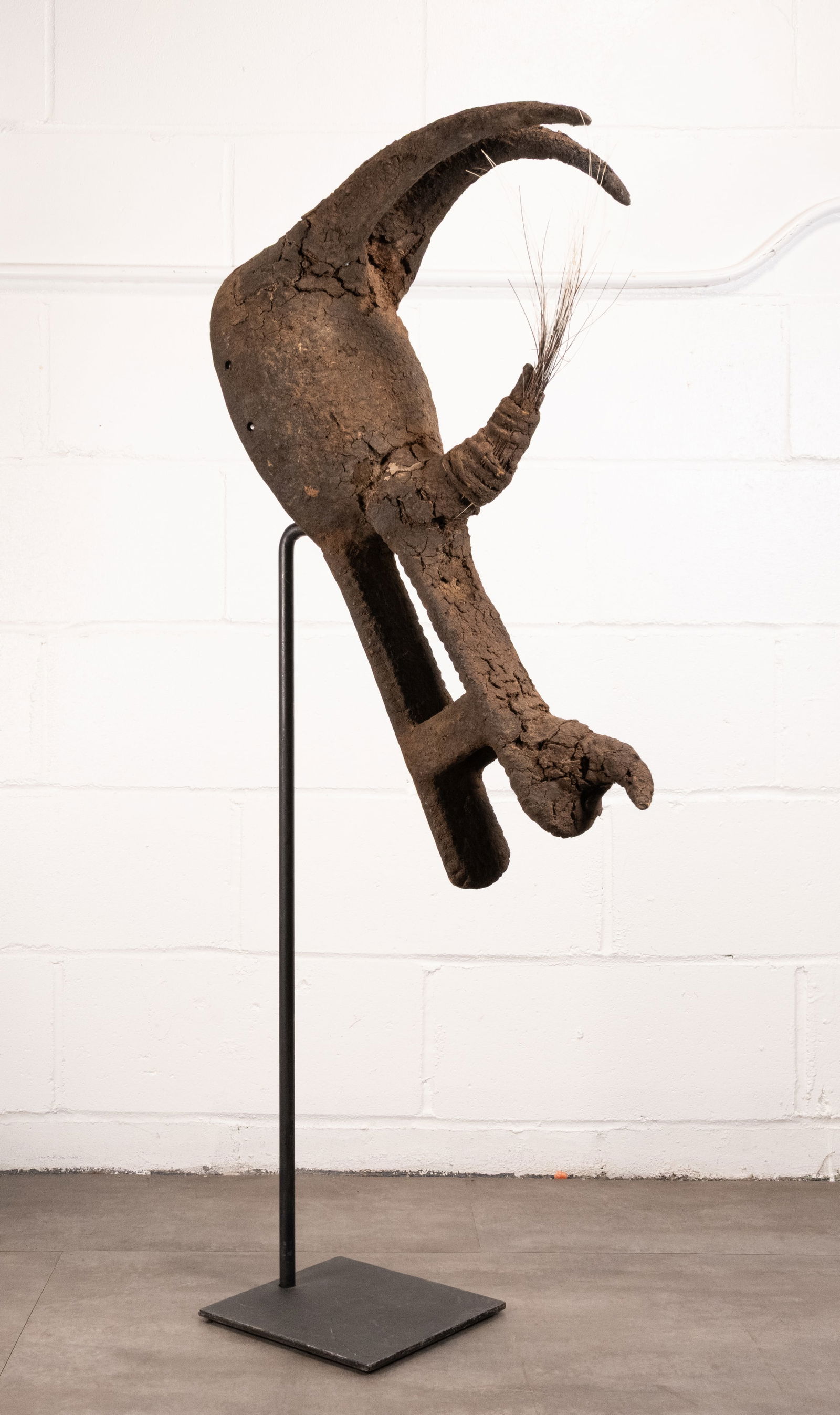 19th c. Bamana Horned Komo Mask "Komokun" Sculpture Mali (1 of 14)