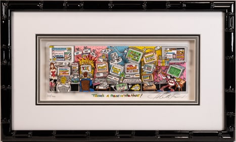 Charles Fazzino ( America b1955-) "There is A Mouse In The House! " 3-D Pop Art Seigraph w/ COA