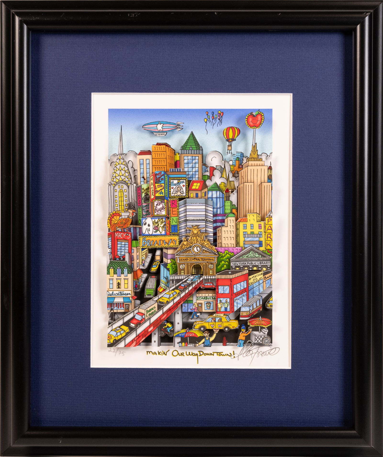 Charles Fazzino ( America b1955-) " Makin Our Way Downtown !" 3-D Pop Art Seigraph (1 of 5)