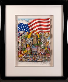 Charles Fazzino (American 1955-) "From Sea To Shining Sea" 3-D Pop Art Seigraph