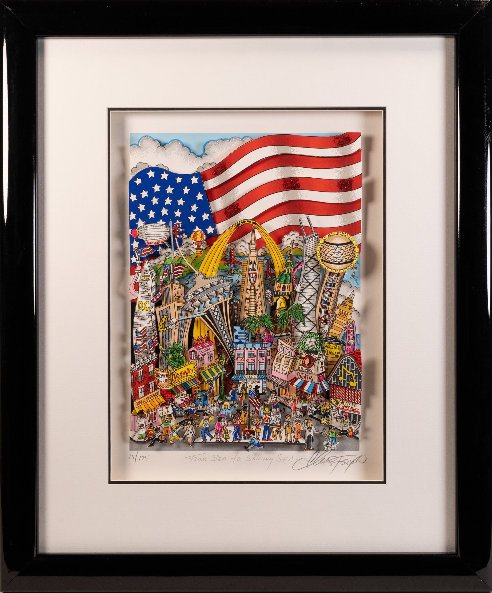 Charles Fazzino (American 1955-) "From Sea To Shining Sea" 3-D Pop Art Seigraph (1 of 6)