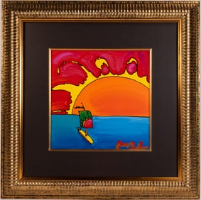 Peter Max (German/American 1937-) Retro Suite VI "Sunrise Sail" Original Mixed Media Signed &