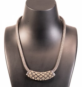 John Hardy 18K Gold Sterling Silver Classic Dot Slide Pendant Necklace