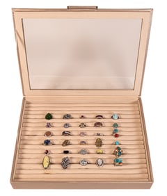 Large Sterling Silver Ring Collection In Wolf Large Ring Box