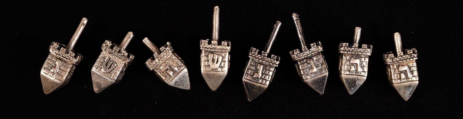Judaic Sterling Silver Collection "Wall Of Jerusalem" Dreidel (1 of 5)