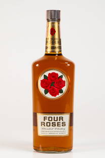 1967 Four Roses Straight Blended Whiskey 86 Proof 1 Quart Bottle: Vintage 1967 Four Roses Straight Blended Whiskey 86 Proof 1 Quart Bottle Sealed Seal Unopened Blended and Bottled by Four Roses Distilling Co Louisville KY Lawrenceburg IND Baltimore MD Tax Strip #267
