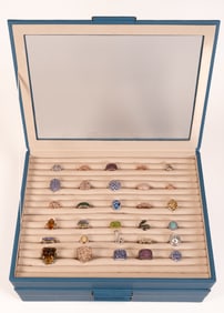 Large Sterling Silver Ring Collection In Wolf Large Jewelry Box