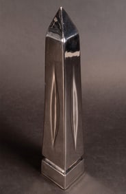 Jaru Mid Century Modern Platinum Plated Obelisk Sculpture Signed
