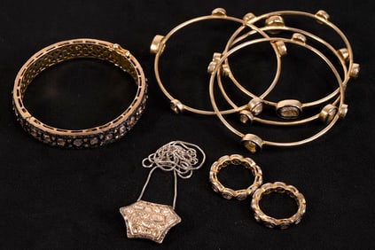 Polki Diamond Sterling Silver & Gold Veremil Jewelry Collection Bangles Rings Necklace etc