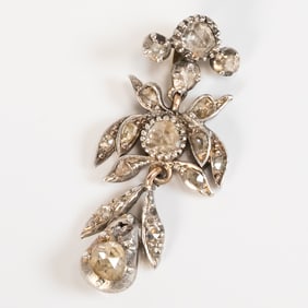 19th C Victorian Georgian Antique Rose Diamond Cut Pendant