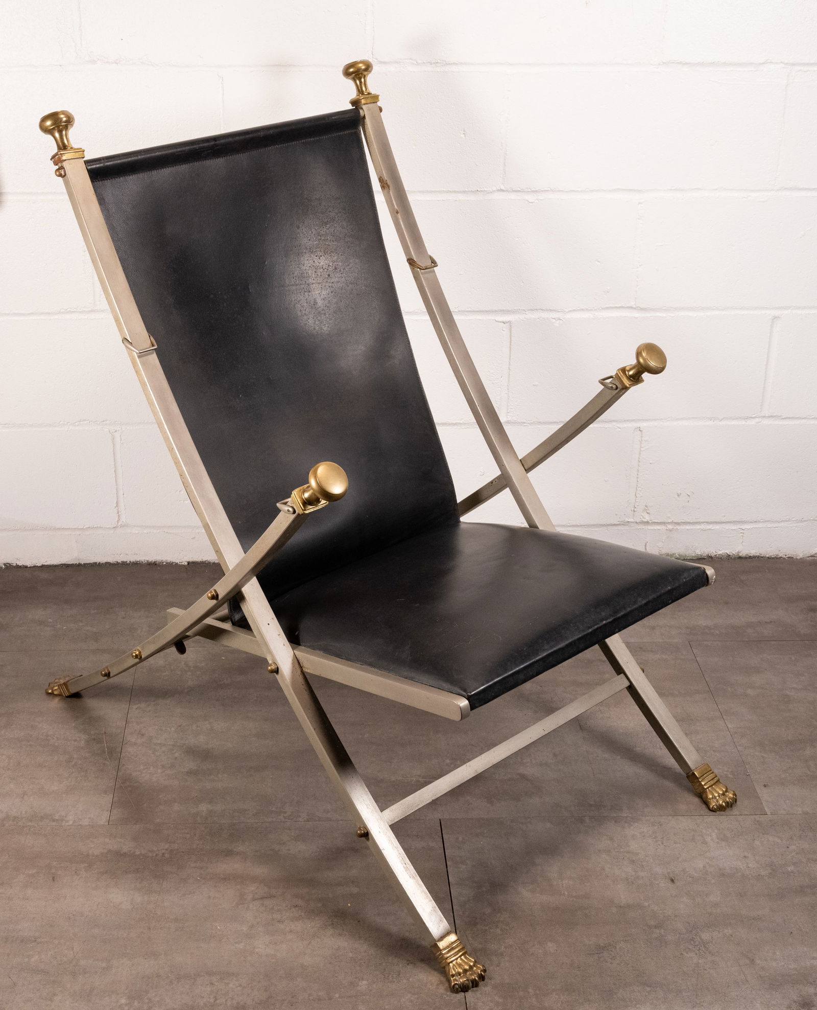 Maison Jansen France Mid Century Folding Campaign Folding Lounge Chair (1 of 11)