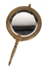 Louis Comfort Tiffany Bronze Dore Alhambra Hand Mirror