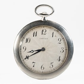 Cartier Platinum Open Faced Pocket Watch Circa 1935