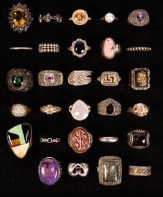 Large Sterling Silver Ring Collection
