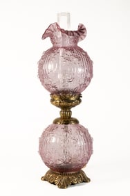 Fenton 'Gone With The Wind' Amethyst Rose Lamp