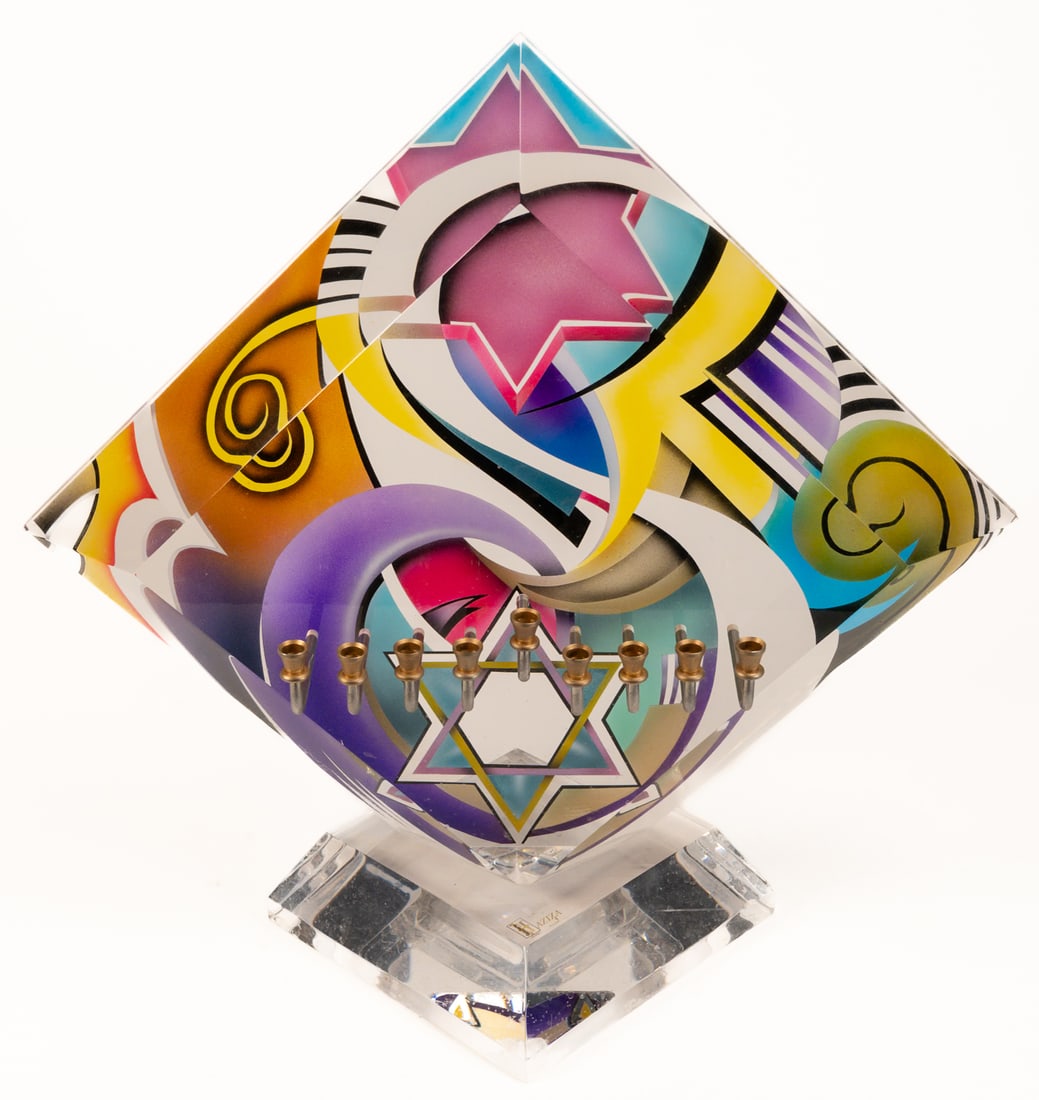 Shlomi Haziza (American/Israeli, B. 1969) Acrylic Lucite Menorah (1 of 11)