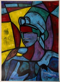 William Tolliver (America 1951-2000) Oil On Arches Paper Signed