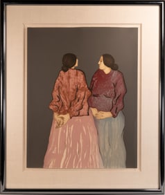 R C Gorman (Navajo Native American 1931-2005) "Two Sisters"