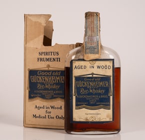 Good Old Guckenheimer Rye Whiskey Made Spring 1913 Bottled Fall 1933 1 Pint 100 Proof Sealed